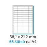 Etiketa 38,1x21,2mm/100ks biela, Labels 1/65