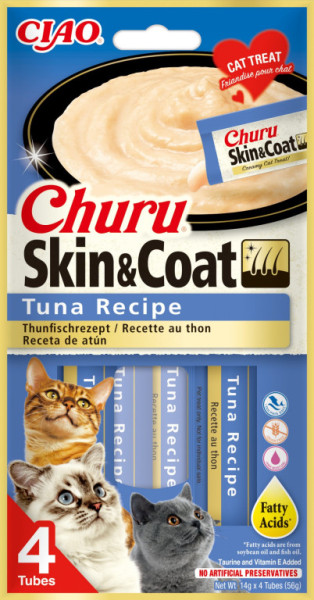 Churu cat masové pyré pre krásnu srsť a kožu - tuniak 56g
