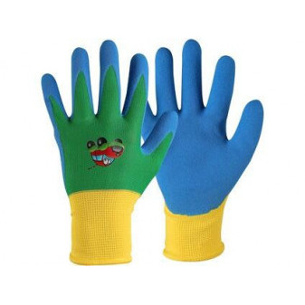 Rukavice CXS DRAGO, detské, máčané v nitrile, modré, veľ. 07