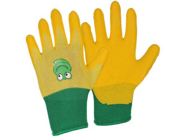 Rukavice CXS DRAGO, detské, máčané v nitrile, žlté