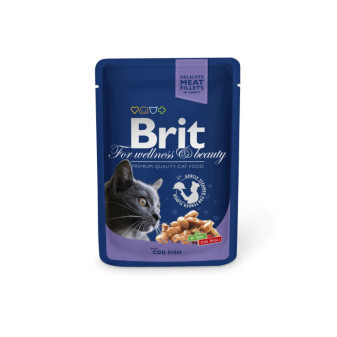 Kapsička Brit Cat Premium Pouches treska 100g