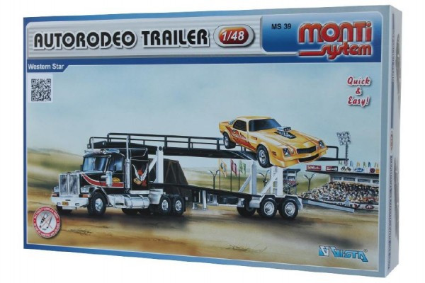 Stavebnica Monti System MS 39 Autorodeo Trailer Western star 1:48 v krabici 32x20x7, 5cm