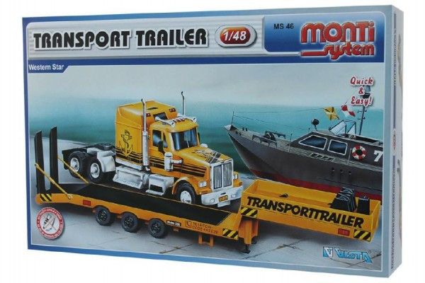 Stavebnica Monti System MS 46 Transport Trailer Western Star 1:48 v krabici 32x20, 5x7, 5cm