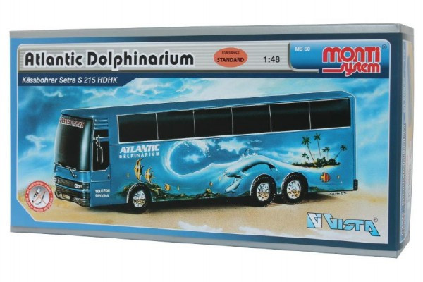 Stavebnica Monti System MS 50 Atlantic Dolphinarium Bus 1:48 v krabici 31,5x16,5x7,5cm
