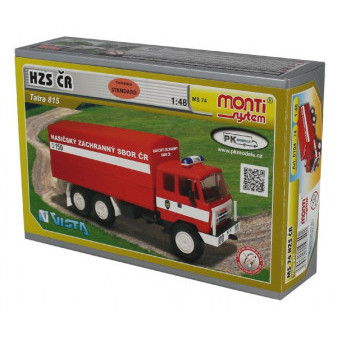Stavebnica Monti System MS 74 Tatra 815 hasiči SR 1:48 v krabici 22x15x6cm