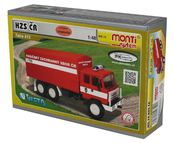 Stavebnica Monti System MS 74 Tatra 815 hasiči SR 1:48 v krabici 22x15x6cm