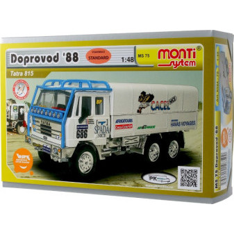 Stavebnica Monti System MS 75 Dakar doprovo 1988 Tatra 815 1:48 v krabici 22x15x6cm