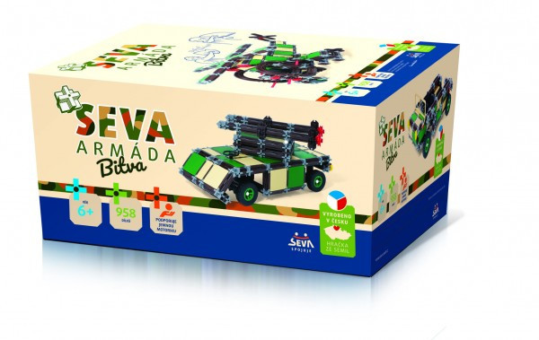 Stavebnica SEVA ARMÁDA Bitka plast 958ks v krabici 27x38x18cm