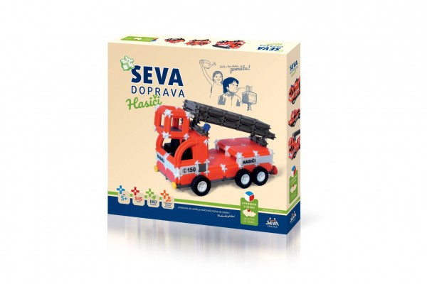 Stavebnica SEVA DOPRAVA Hasiči plast 545 dielikov v krabici 35x33x5cm