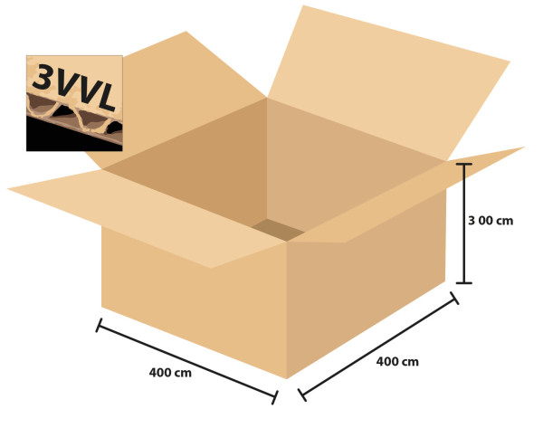 Škatuľa kartónová 3 vrstvová 400x400x300 mm