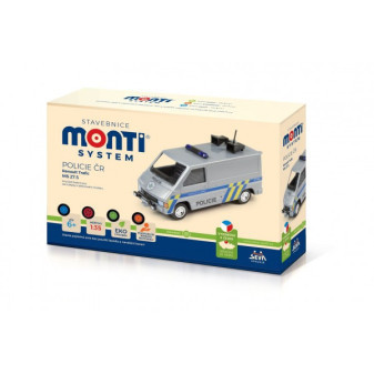 Stavebnica Monti System MS 27,5 Polícia ČR Renault Trafic 1:35 v krabici 22x15x6cm