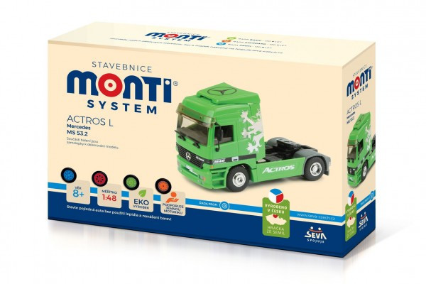 Stavebnica Monti System MS 53.2 Actros L (zelený) 1:48 v krabici 22x15x6cm