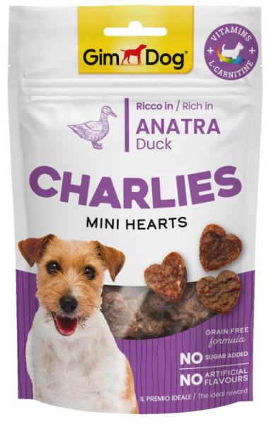 GIMDOG Charlies Mini Hearts kačacie 70g