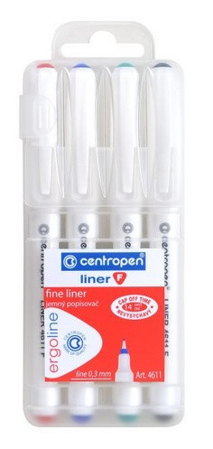 Popisovač Centropen 4611 F sada 4ks šírka 0,3mm