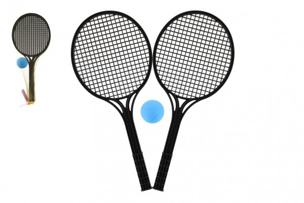 Soft tenis plast čierny 53cm+loptička v sieťke