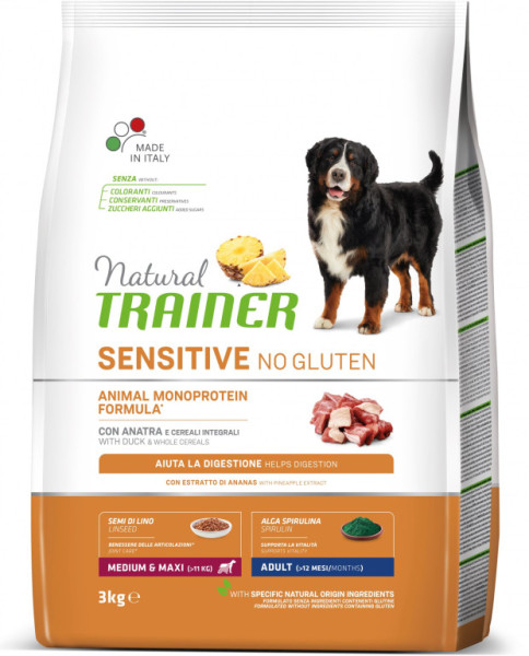 Trainer Natural Sensitive No glutén Adult Medium/Maxi kačica 3kg