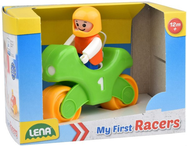 My First Racers motorka + figúrka plast 10cm v krabici 15x11x11cm 12m+