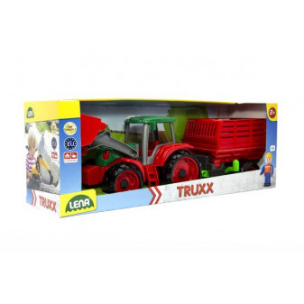 Auto Truxx traktor nakladač s prívesom na seno s figúrkou v krabici 53x19x16cm 24m+