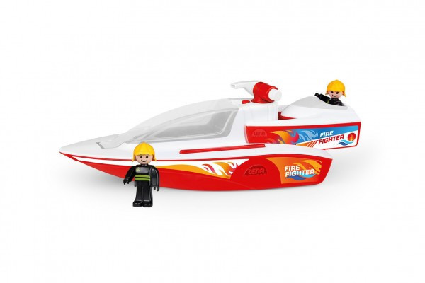 Boazz loď/čln hasiči striekacie s loďkou Boaties plast s figúrkami 42x16x16cm 24m+