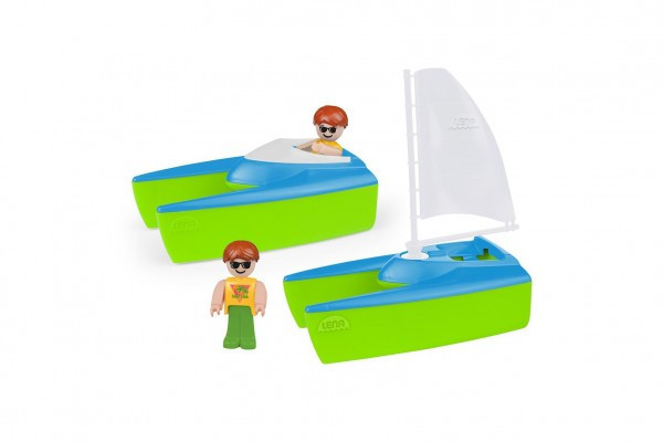 Boaties loď sada 2ks plast 17cm s figúrkami 24m+