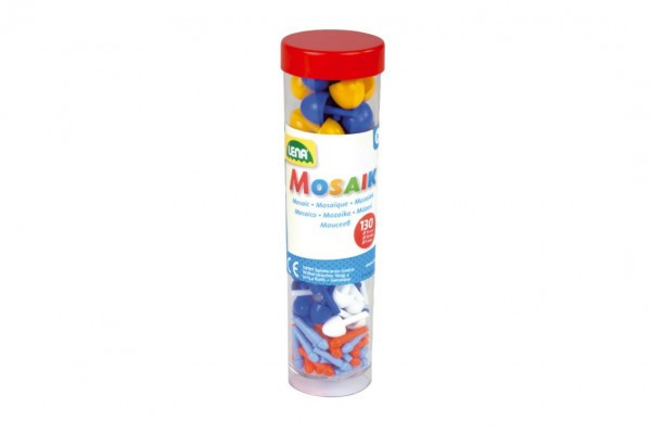 Kolíčky+klobúčiky plast k mozaikám modré+mix 4,5x16cm