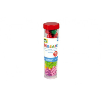 Kolíčky + klobúčiky plast k mozaikám zelené + mix 4,5x16cm