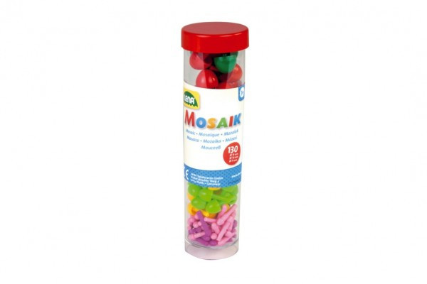 Kolíčky + klobúčiky plast k mozaikám zelené + mix 4,5x16cm