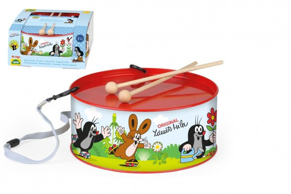 Bubienok Krtko plech 20cm s paličkami bez popruhu v krabici 21x10x21cm