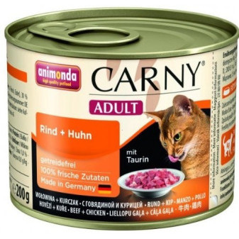 Animonda Carny konzerva pre mačky hovädzie + kura 200g