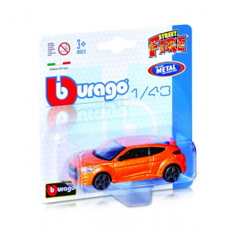 Auto Bburago Street Fire kov/plast 10cm 1:43 mix druhov na karte