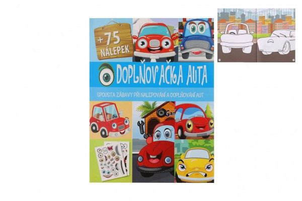 Pracovný zošit so samolepkami Doplňovačka auta + 75 nálepiek SK verzia 21x28cm