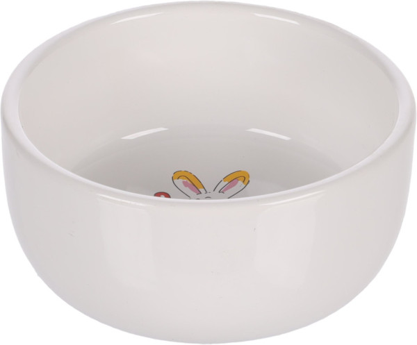 FLAMINGO miska pre hlodavce ZIPPY RABBIT CERAMIC ROUND biela 11,5Xx1,5x5,3cm 325ml