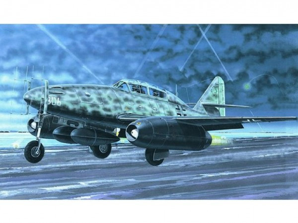 Model Messerschmitt Me262 B-1a/U1 14,7 x17, 4cm v krabici 25x14, 5x4, 5cm