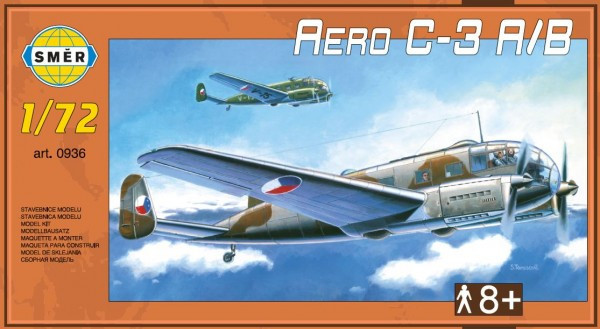 Model Aero C-3 A/B 1:72 29,5x16,6cm v krabici 34x19x5,5cm