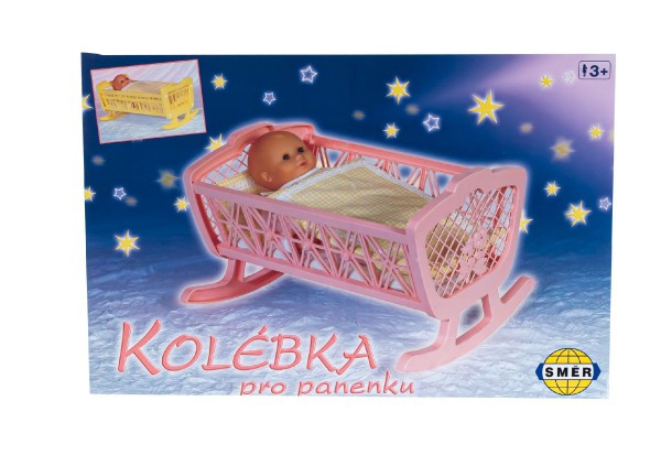 Kolíska pre bábiky bez súpravy plast 47x35x30cm v krabici 48x32x8cm