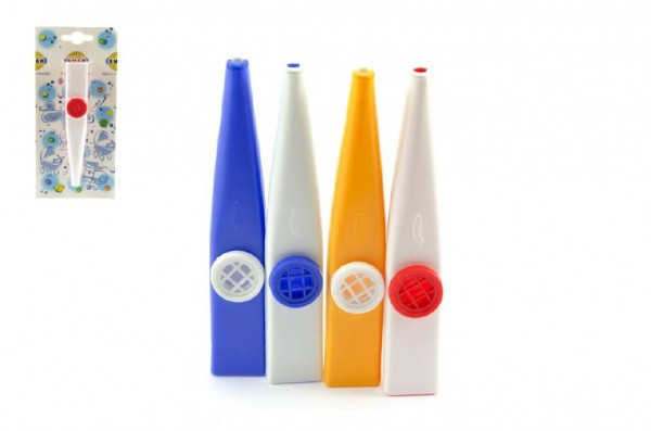 Kazoo plast 12cm 4 farby na karte