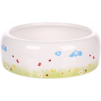 FLAMINGO miska pre hlodavce KIKI CERAMIC ROUND biela L 16x16x5, 5cm 700ml