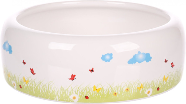 FLAMINGO miska pre hlodavce KIKI CERAMIC ROUND biela L 16x16x5, 5cm 700ml