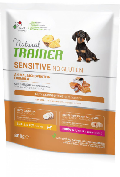 Trainer Nature Sensitive No glutén Puppy&Jun Mini losos 800g