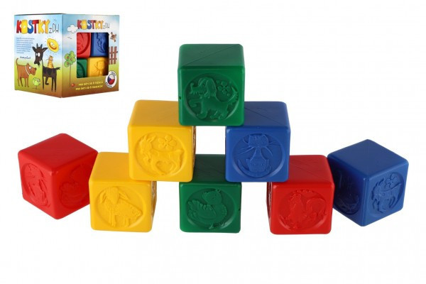 Kocky kubus PH plast 8ks v krabičke 12x12x12cm