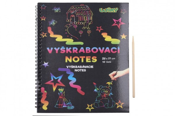 Škrabací/Vyškrabovací notes dúhový 10 listov v sáčku 28x21cm