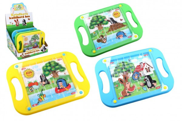 Guľôčková hra Krtko plast hlavolam 20x15cm 3 farby