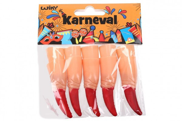 Prsty s pazúrmi 10ks plast v sáčku karneval