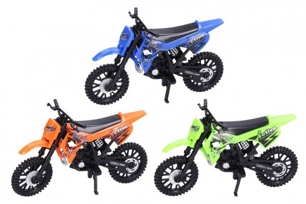 Motorka terénny plast 12cm 3 farby v krabičke 15x10x6cm