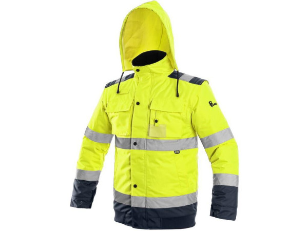 Bunda CXS LUTON, výstražná, pánska, žlto-modrá, veľ. 3XL
