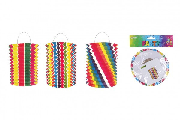 Lampión valec dúhový priemer 16cm v sáčku (bez prútika) karneval
