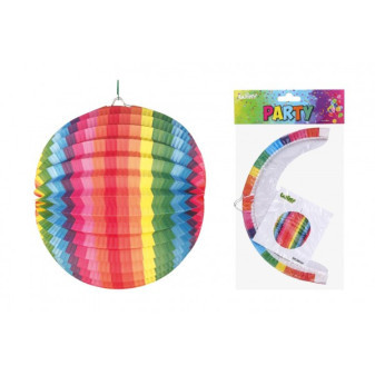 Lampión gule dúhový priemer 25cm v sáčku (bez prútika) karneval