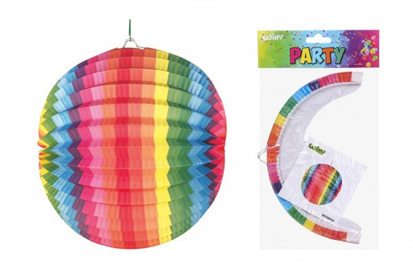 Lampión gule dúhový priemer 25cm v sáčku (bez prútika) karneval
