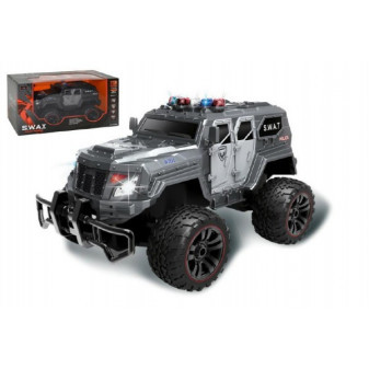 Auto RC polícia SWAT plast 38cm batériový pack so svetlom v krabici 52x27x25cm