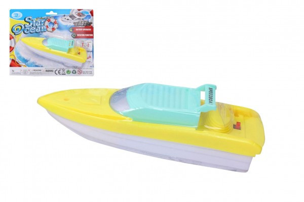 Loď/čln do vody plast 18cm na batérie na karte